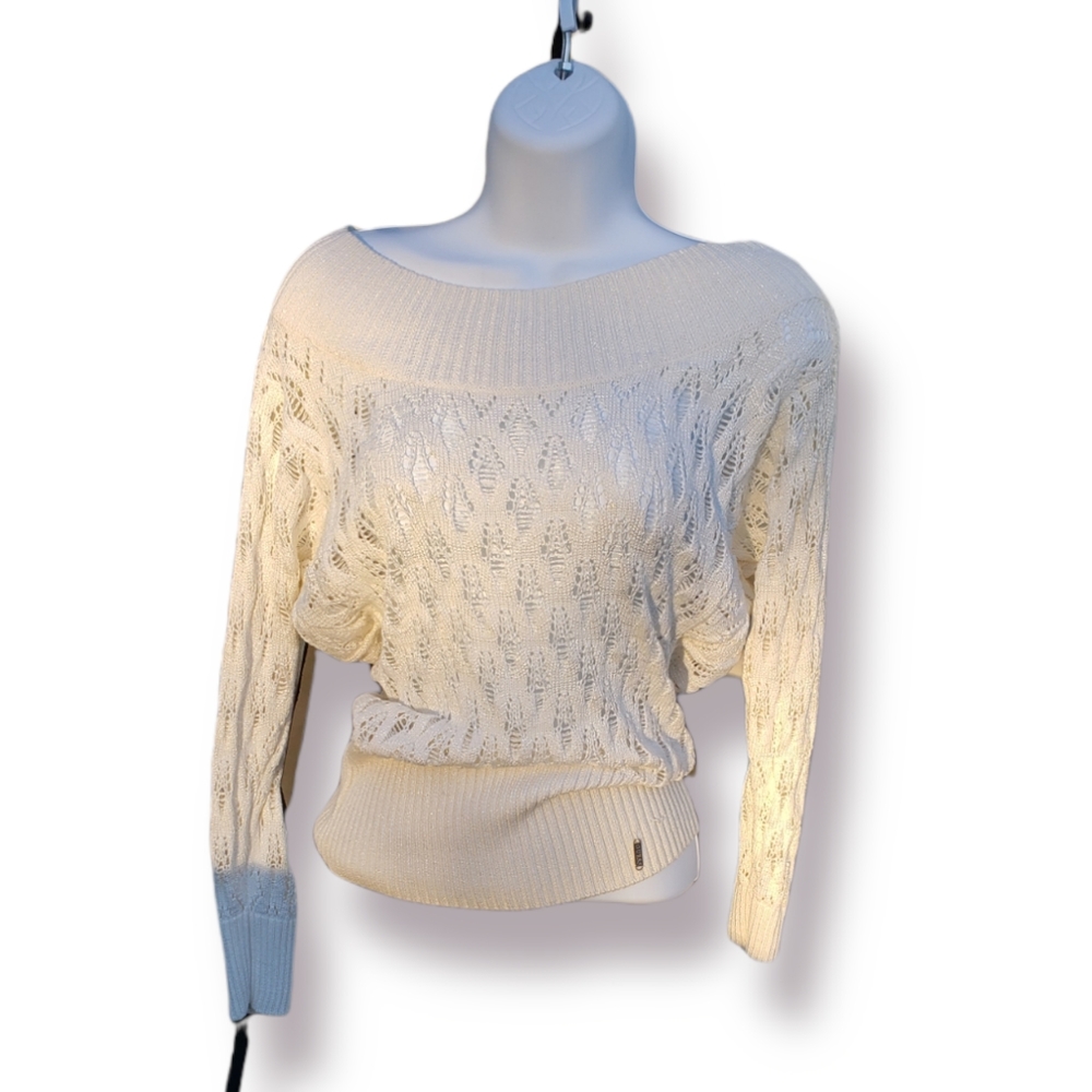 Guess Jeans Ivory Knit Sweater Size Medium